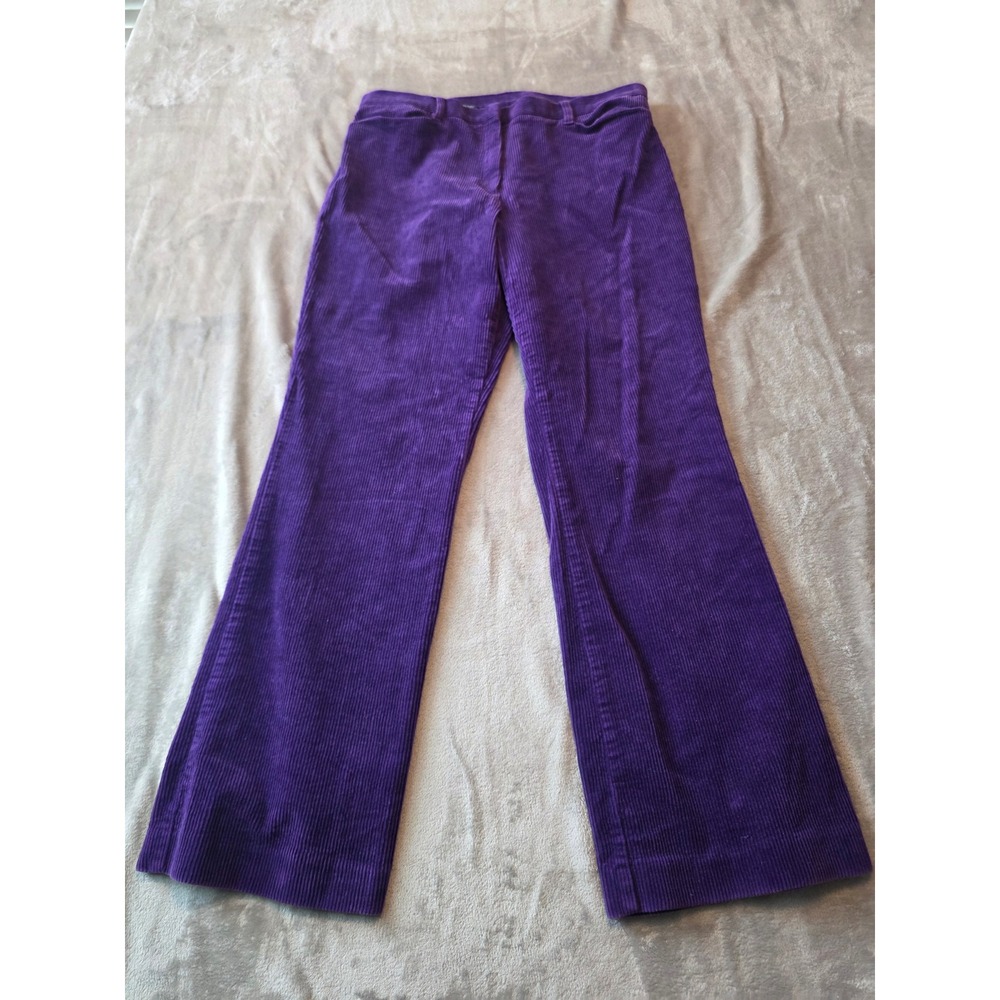 Jones New York Signature Corduroy Pants Mens 12 Purple Wide Leg Stretch